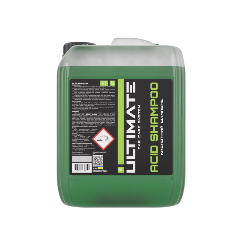 Кислотний Шампунь для Ручної Мийки та Відновлення Покриттів Ultimate Acid Shampoo 5 л