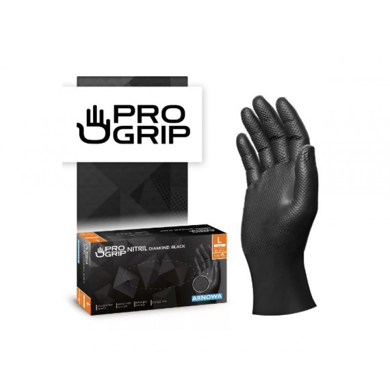 Рукавиці PROGRIP NITRIL DIAMOND BLACK 50шт - L