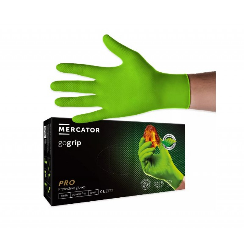 Рукавиці MERCATOR GoGrip Green нітрилові 50шт - XL