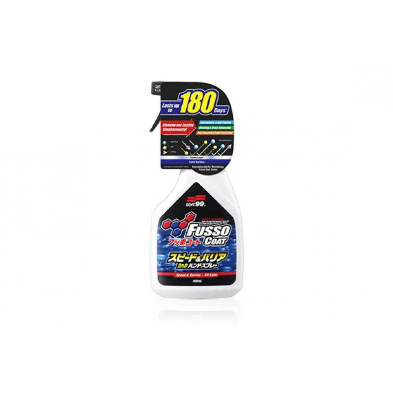 Спрей SOFT99 Fusso Coat Speed&Barrier Hand Spray для відновлення блиску та гідрофобних властивостей 500 мл